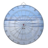 Zeilboot op zee, Nautisch, blauw waterhemel Dartbord (Voorkant)