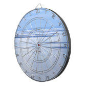 Zeilboot op zee, Nautisch, blauw waterhemel Dartbord (Voorkant Rechts)