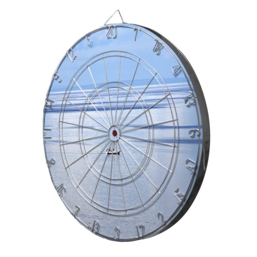 Zeilboot op zee, Nautisch, blauw waterhemel Dartbord (Voorkant Rechts)