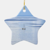 Zeilboot op zee, Nautisch, blauw waterhemel Keramisch Ornament (Voorkant)