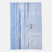 Zeilboot op zee, Nautisch, blauw waterhemel Theedoek (Verticaal)