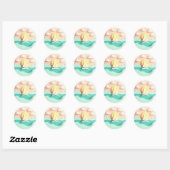 Zeilboot op zee ronde sticker (Vel)