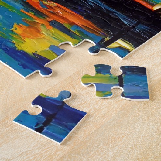 Zeilboot op zonsondergang legpuzzel (Zijkant)