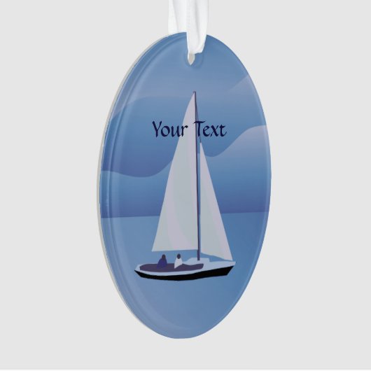 Zeilboot ovaal Acrylhoudend Ornament (voorkant)