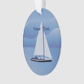 Zeilboot ovaal Acrylhoudend Ornament (voorkant)