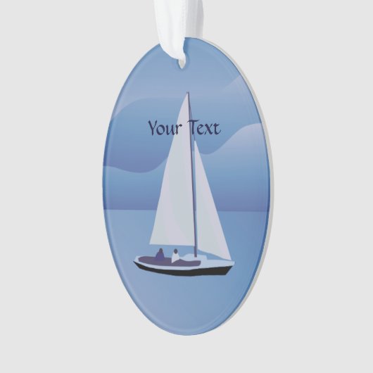 Zeilboot ovaal Acrylhoudend Ornament (voorkant)