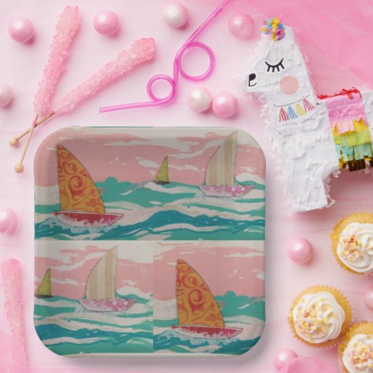 Zeilboot Papier Bord (Feest)