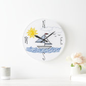 Zeilboot Pastels Grote Klok (Huis)