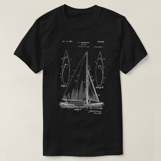 Zeilboot Patent Zeilboot Zeilen T-shirt (Design voorkant)