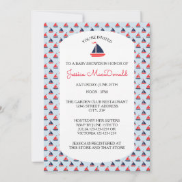 Zeilboot Patroon - Baby Shower Uitnodiging