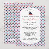 Zeilboot Patroon - Baby Shower Uitnodiging (Voorkant / Achterkant)