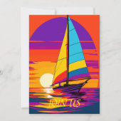 Zeilboot Pensioen Party Uitnodiging (Voorkant)