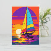 Zeilboot Pensioen Party Uitnodiging (Staand voorkant)