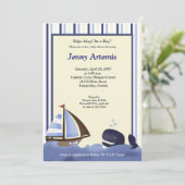 Zeilboot per Baby shower 5x7 Kaart (Staand voorkant)