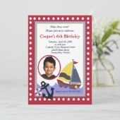 Zeilboot PHOTO Nautical 5x7 Birthday Kaart (Staand voorkant)