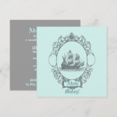  zeilboot piraten verjaardagsfeest uitnodiging (Voorkant / Achterkant)