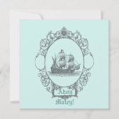 zeilboot piraten verjaardagsfeest uitnodiging (Voorkant)