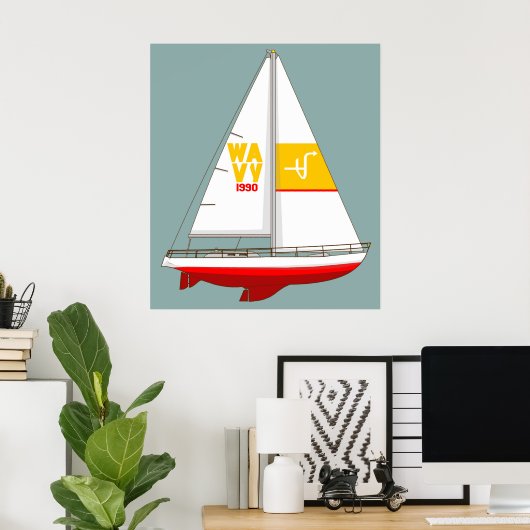 Zeilboot Poster (Thuiskantoor)