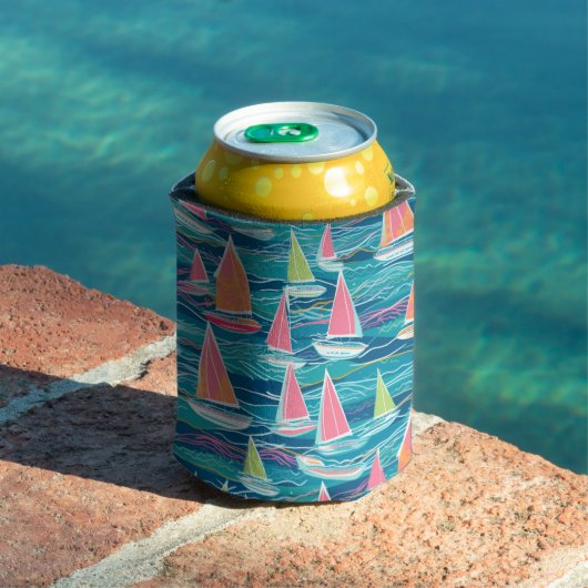 Zeilboot Preppy Bach Beach / Pool Party Coozie (Insitu Zwembad)
