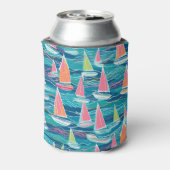 Zeilboot Preppy Bach Beach / Pool Party Coozie (Blikje Achterkant)