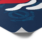 Zeilboot - Red, White en Blue Nautical Wall Art Poster (Hoek)