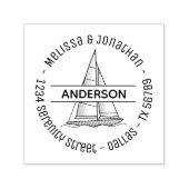 Zeilboot Ronde 2 Zelfinktende Stempel (Design)