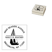 Zeilboot Ronde retour adresstempel voor een zeiler Rubberstempel (Gestempeld)