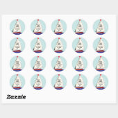 Zeilboot Ronde Sticker (Vel)