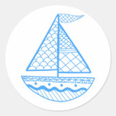 Zeilboot Ronde Sticker (Voorkant)