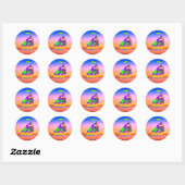 Zeilboot Ronde Sticker (Vel)