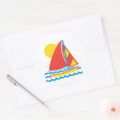 zeilboot ronde sticker (Envelop)