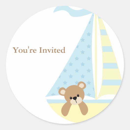 Zeilboot Ronde Sticker (Voorkant)
