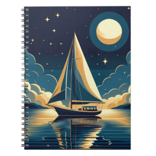 Zeilboot 's nachts notitieboek