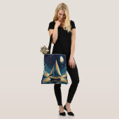 Zeilboot 's nachts tote bag (Op model)