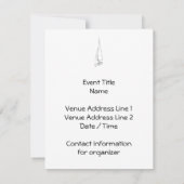 Zeilboot. Schets in zwart-wit. Kaart (Achterkant)