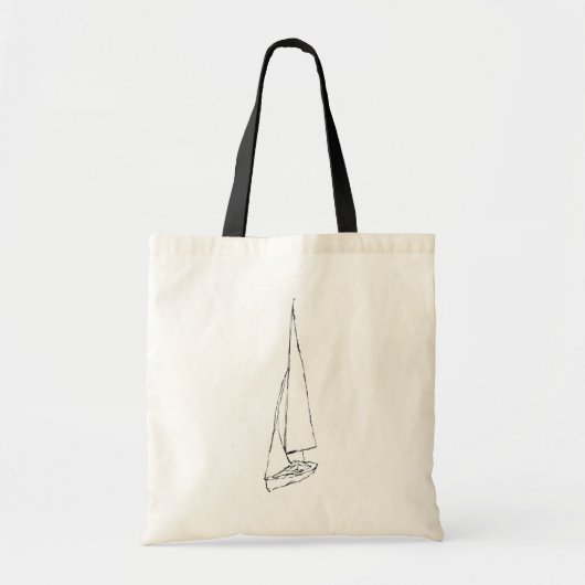 Zeilboot. Schets in zwart-wit. Tote Bag (Voorkant)