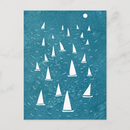 Zeilboot Seascape Briefkaart (Voorkant)