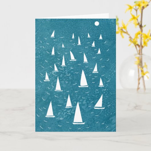 Zeilboot Seascape Kaart (Gele Bloem)