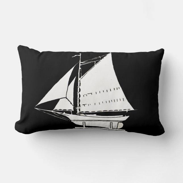 zeilboot silhouet kussen (Voorkant)