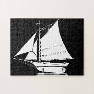 zeilboot silhouet legpuzzel