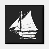 zeilboot silhouet magneet (Voorkant)