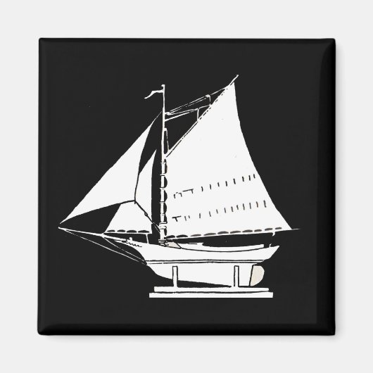 zeilboot silhouet magneet (Voorkant)