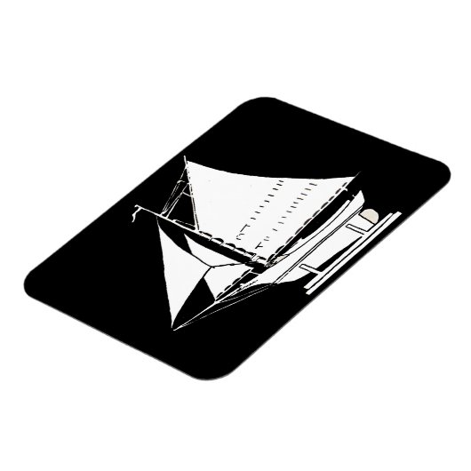 zeilboot silhouet magneet (Linkerzijde)