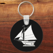zeilboot silhouet sleutelhanger (Voorkant)