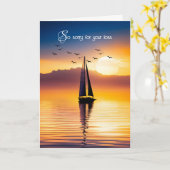 Zeilboot Silhoutte bij Sunset Sympathy Kaart (Gele Bloem)