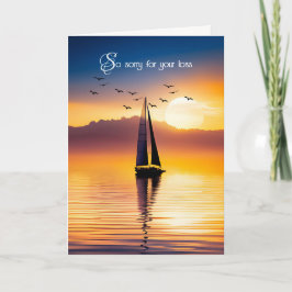 Zeilboot Silhoutte bij Sunset Sympathy Kaart