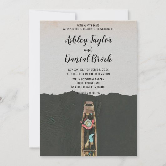 zeilboot sjiitische bestemming bruiloft kaart (Voorkant)