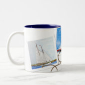 Zeilboot Snapshots met Nautical Rope Tweekleurige Koffiemok (Links)