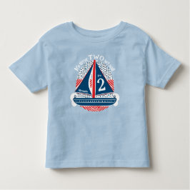 Zeilboot Splash 2e verjaardag Rood Wit Blauw Kinder Shirts