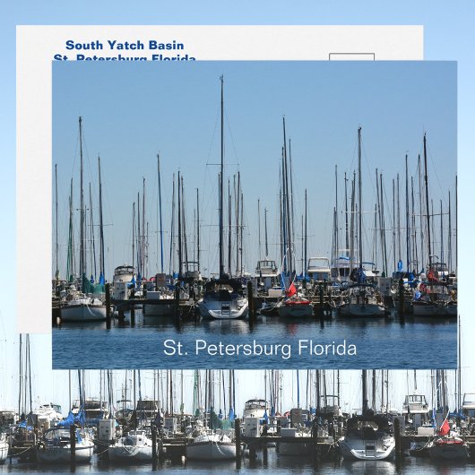 Zeilboot St Petersburg FL Yatch Basin Fotografisch Briefkaart